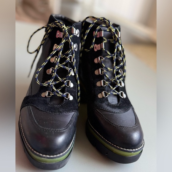 Bernardo Shoes - Bernardo Black and Green Combat Boots